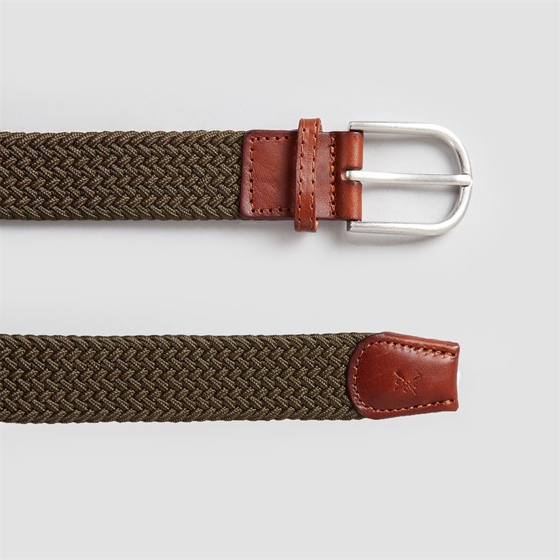 Crew Clothing Mens Woven Belt Peat - Image 2