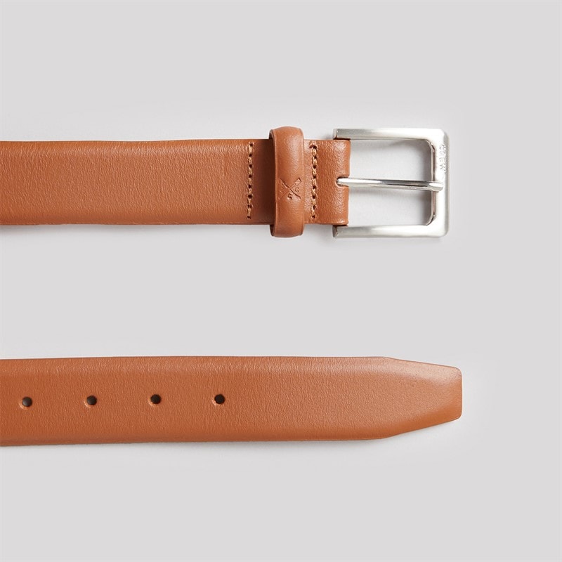 Crew Clothing Mens Leather Belt Tan - Image 2