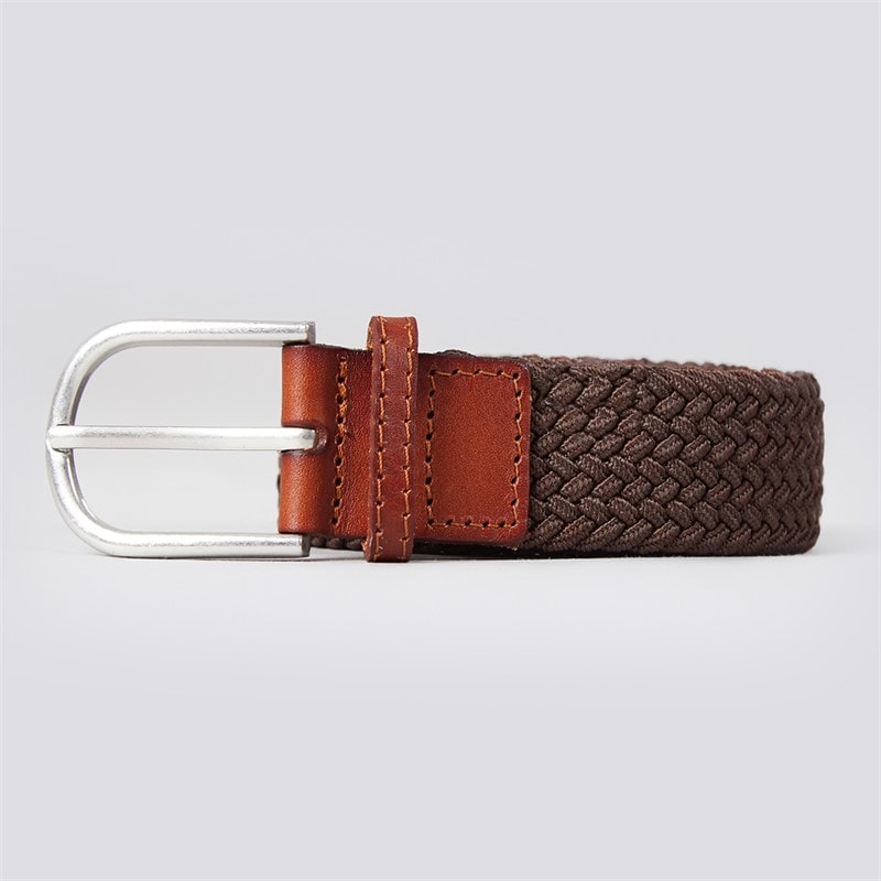 Crew Clothing Mens Woven Belt Chocolate