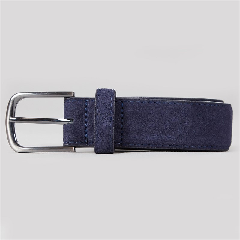 Crew Clothing Mens Smart Suede Belt Navy