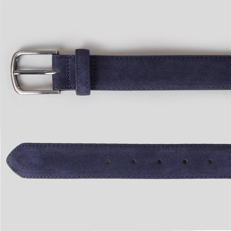 Crew Clothing Mens Smart Suede Belt Navy - Image 2