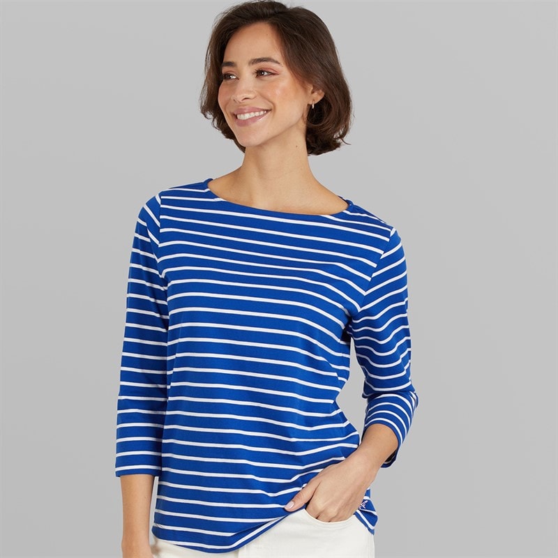 Crew Clothing Womens Breton Long Sleeve Top Surf The Web/Heritage Navy