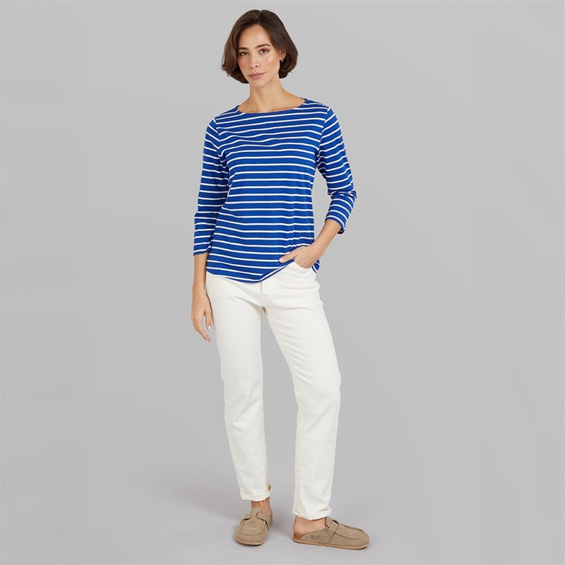 Crew Clothing Womens Breton Long Sleeve Top Surf The Web/Heritage Navy - Image 4