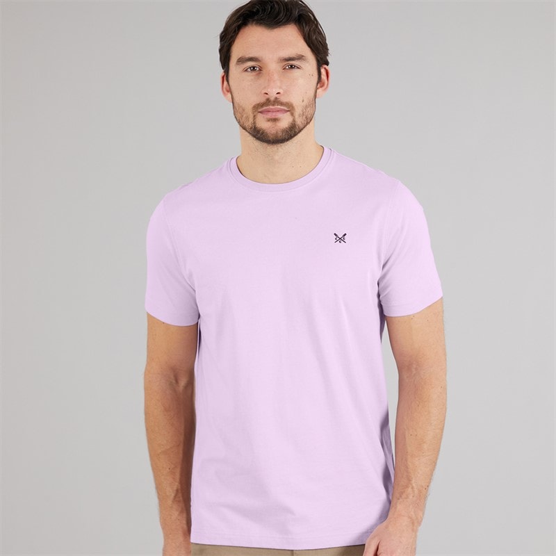 Crew Clothing Mens Round Neck T-Shirt Lilac - Image 1