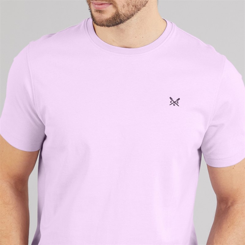 Crew Clothing Mens Round Neck T-Shirt Lilac - Image 3