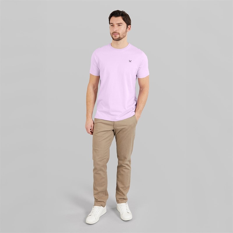 Crew Clothing Mens Round Neck T-Shirt Lilac - Image 4