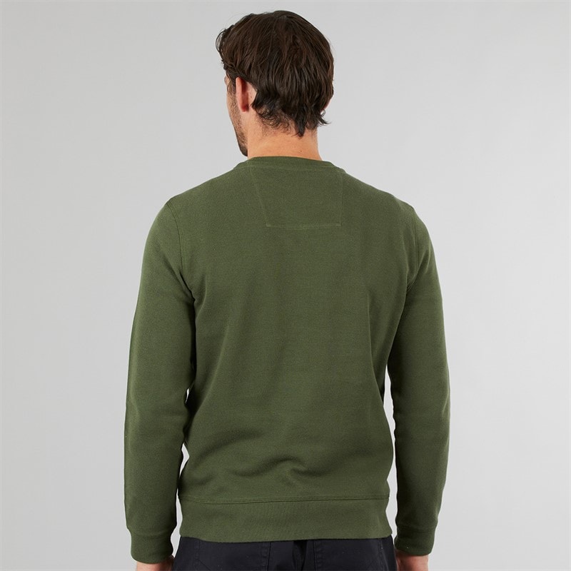 Crew Clothing Mens French Rib Crew Neck Sweatshirt Kombu Green - Image 2