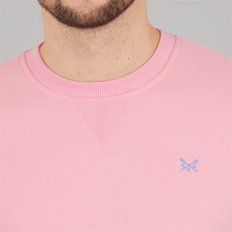 Crew Clothing Mens Crew Neck Sweatshirt Cameo Pink - Image 3