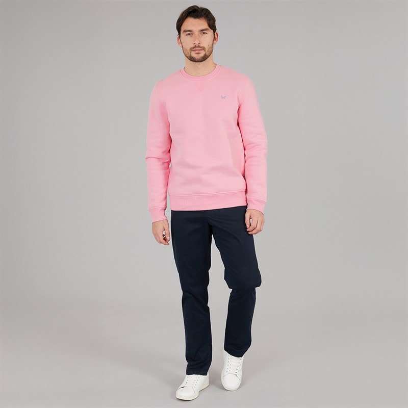 Crew Clothing Mens Crew Neck Sweatshirt Cameo Pink - Image 4