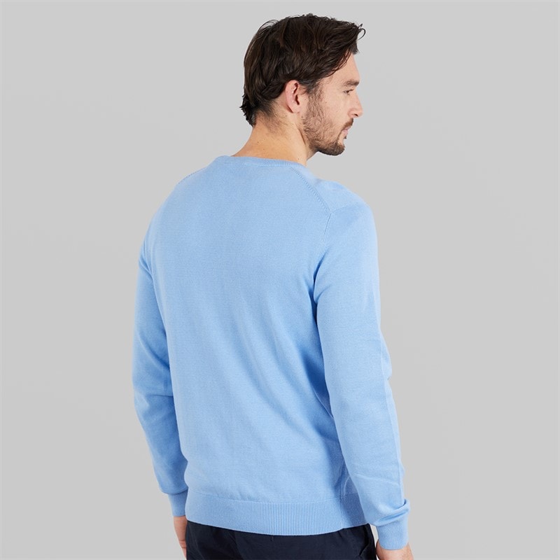 Crew Clothing Mens Cotton Crew Neck Jumper Della Robbia Blue - Image 2