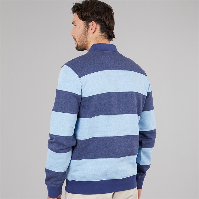 Crew Clothing Mens Rugby Shirt Della Robbia Blue/Deep Cobalt - Image 2