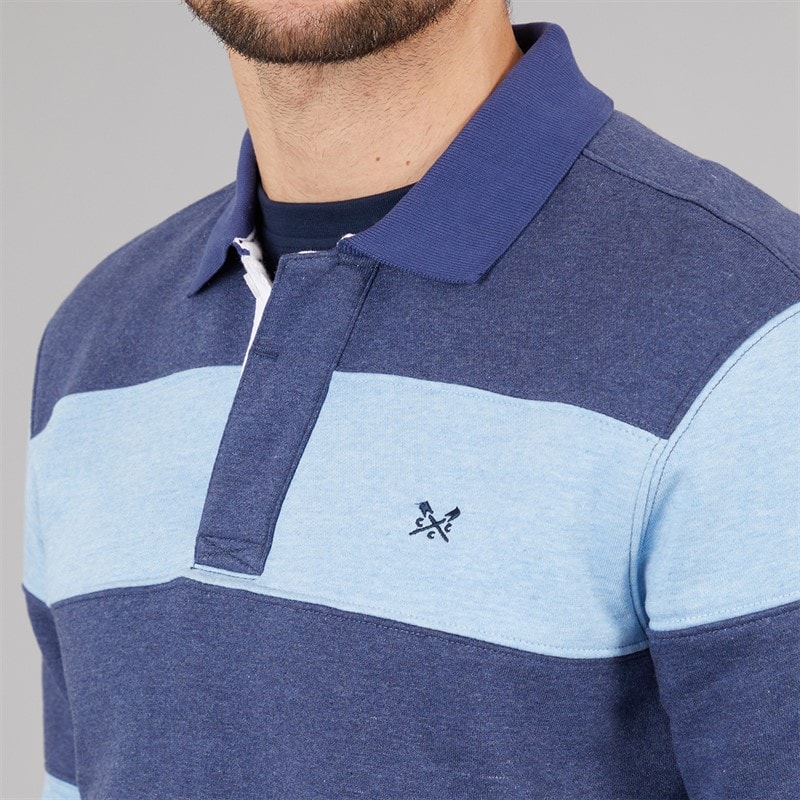 Crew Clothing Mens Rugby Shirt Della Robbia Blue/Deep Cobalt - Image 3