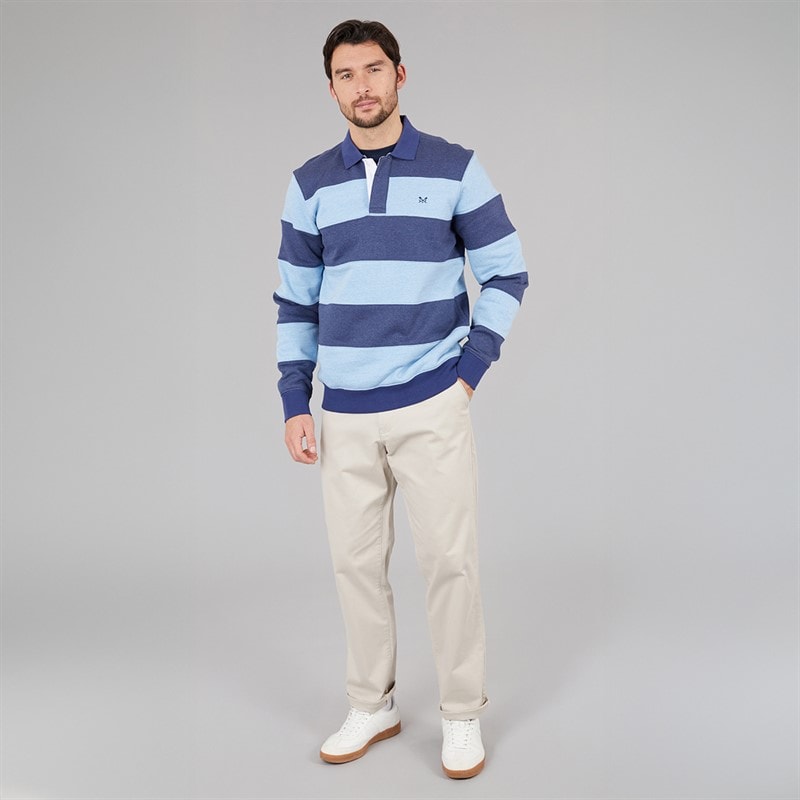 Crew Clothing Mens Rugby Shirt Della Robbia Blue/Deep Cobalt - Image 4