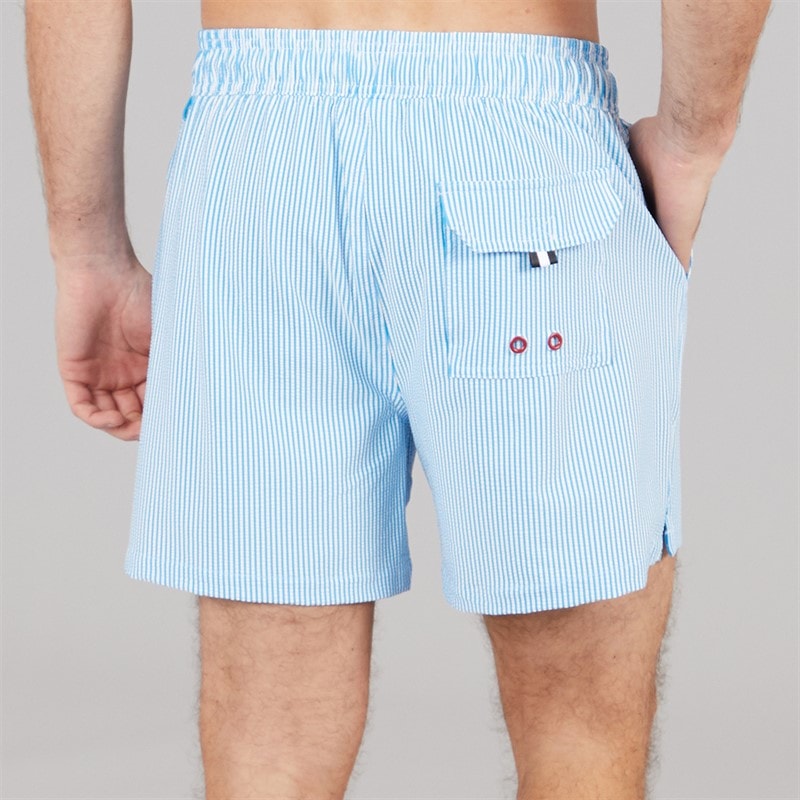 Crew Clothing Mens Stripe Seersucker Swim Shorts Heritage Navy/Heritage White Blue/Heritage White - Image 2