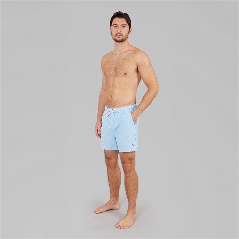 Crew Clothing Mens Stripe Seersucker Swim Shorts Heritage Navy/Heritage White Blue/Heritage White - Image 4