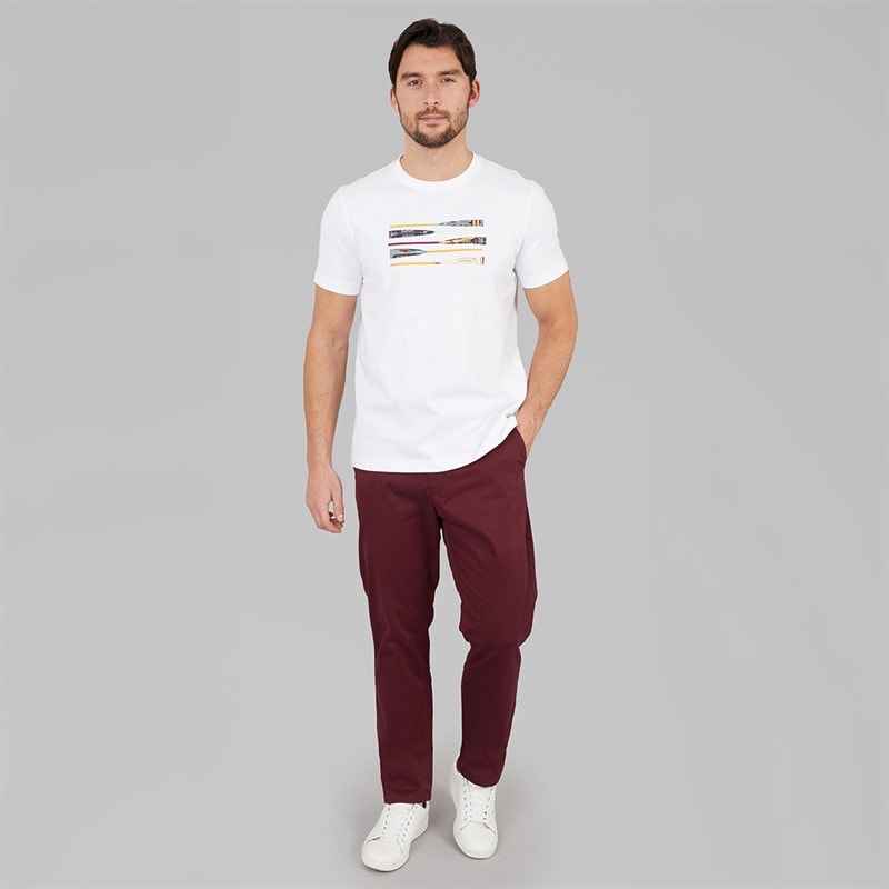 Crew Clothing Mens Oars Print T-Shirt Heritage White - Image 4