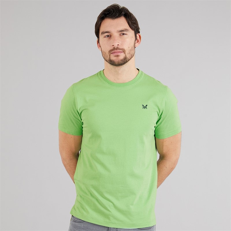 Crew Clothing Mens Round Neck T-Shirt Light Green Grass - Image 1