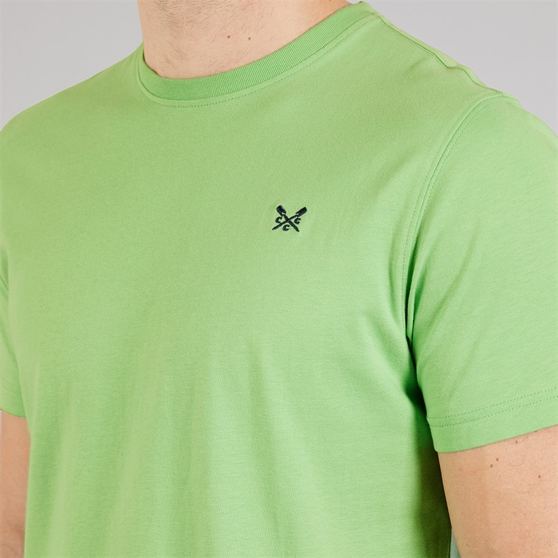 Crew Clothing Mens Round Neck T-Shirt Light Green Grass - Image 3