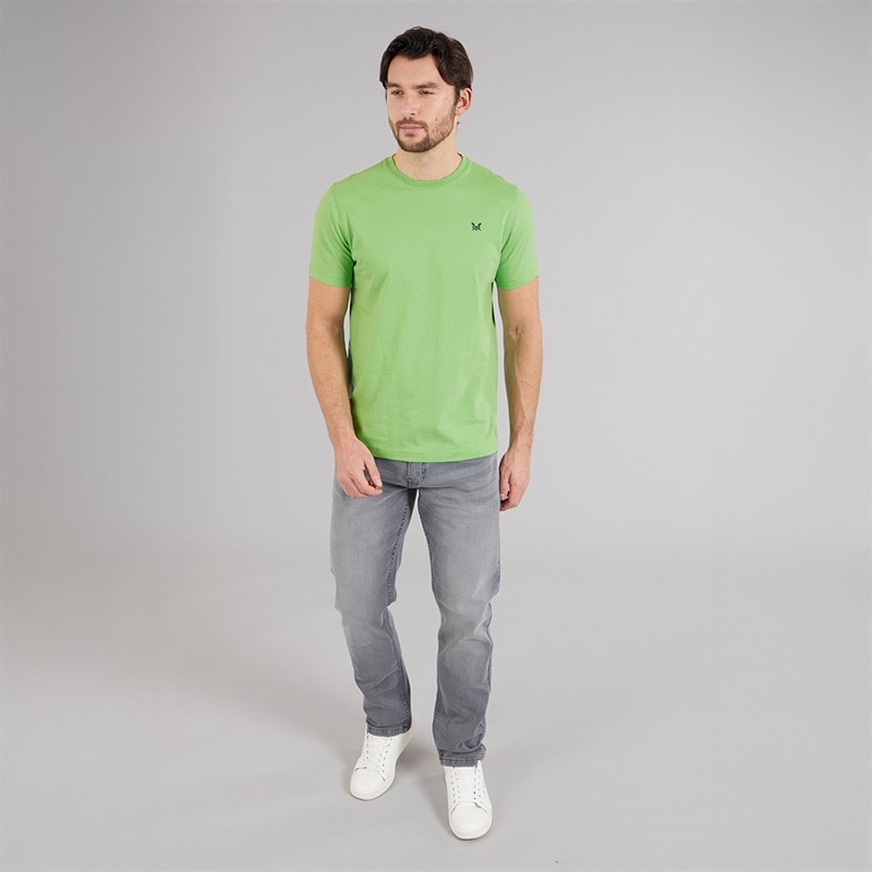 Crew Clothing Mens Round Neck T-Shirt Light Green Grass - Image 4