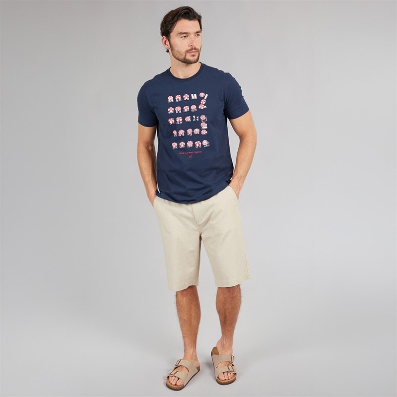 Crew Clothing Mens Parasols Print T-Shirt Dream Blue Navy - Image 4