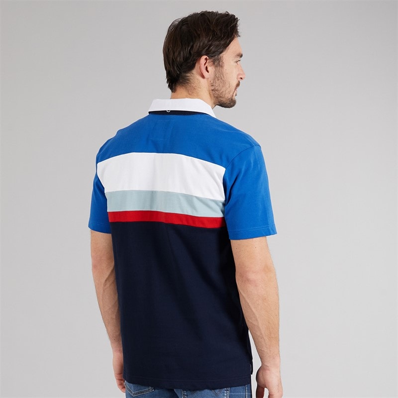 Crew Clothing Mens Short Sleeve Stripe Rugby Shirt Heritage Navy/Strong Blue/Crimson/Dream Blue - Image 2