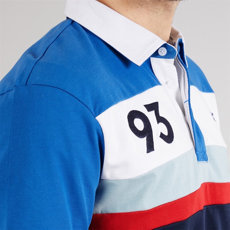 Crew Clothing Mens Short Sleeve Stripe Rugby Shirt Heritage Navy/Strong Blue/Crimson/Dream Blue - Image 3