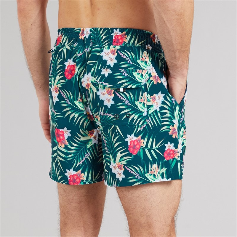 Crew Clothing Mens Tropical Print Swim Shorts Navy - Image 2