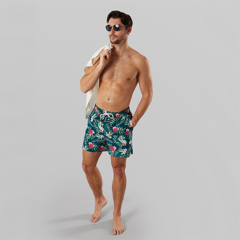 Crew Clothing Mens Tropical Print Swim Shorts Navy - Image 3