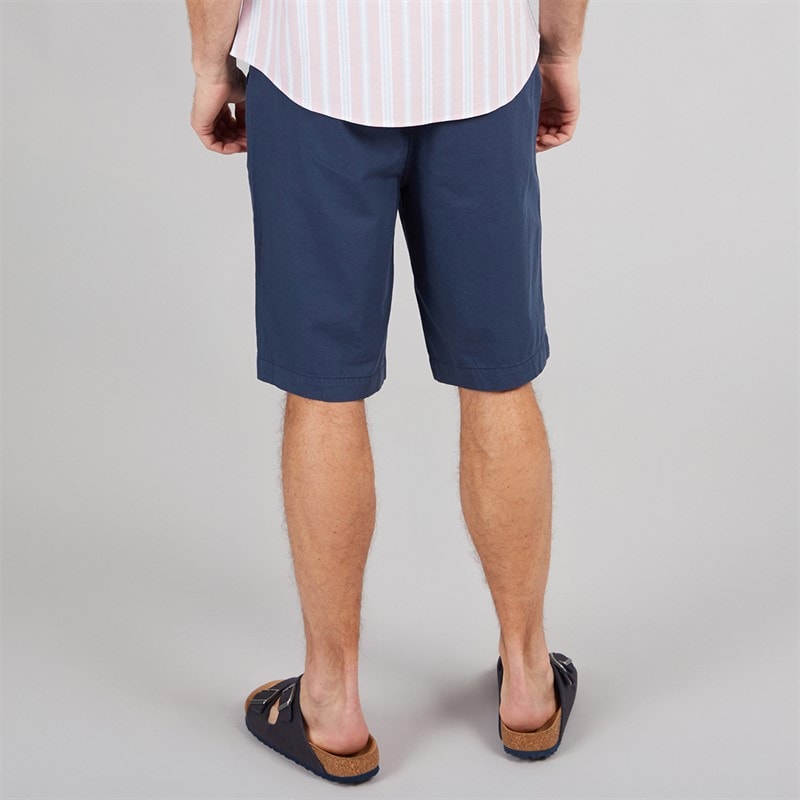 Crew Clothing Mens Linen Blend Shorts Heritage Navy/Heritage White - Image 2