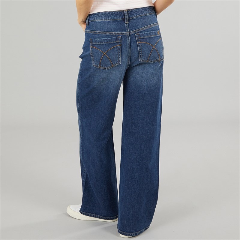 Crew Clothing Womens Wide Leg Jeans Indigo Wash - Image 2