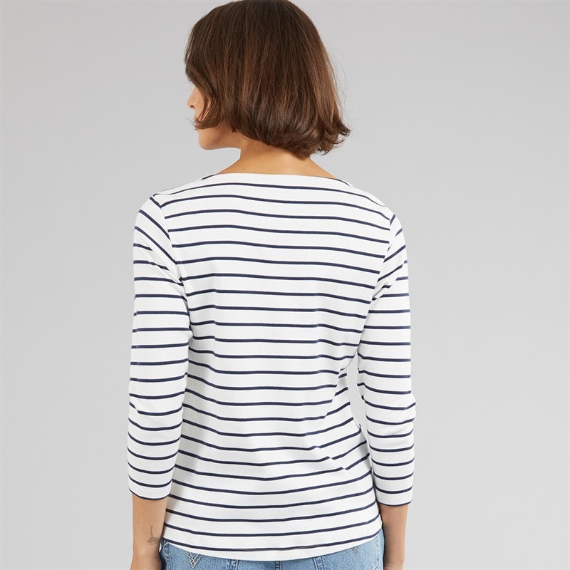 Crew Clothing Womens Ultimate Breton Striped T-Shirt White/Heritage Navy - Image 2