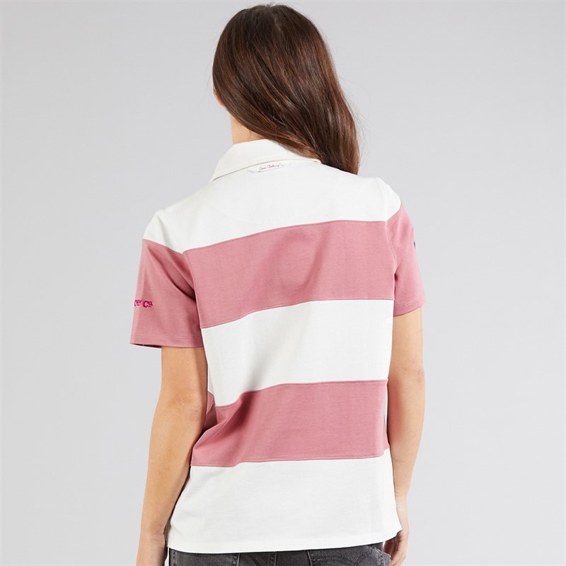 Crew Clothing Womens Short Sleeve Rugby Shirt Foxglove/Rainy Day - Image 2