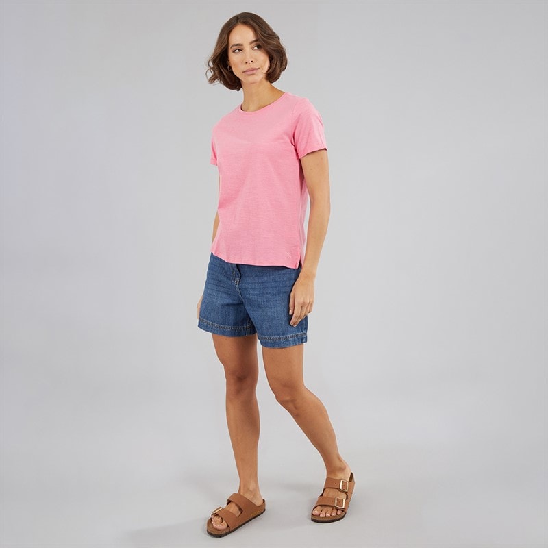 Crew Clothing Womens Short Sleeve Slub T-Shirt Fuchsia Pink - Image 4