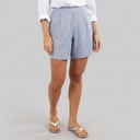 Crew Clothing Womens Wide Leg Linen Shorts Blue Stripe