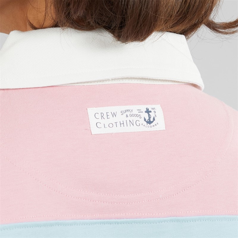 Crew Clothing Womens Long Sleeve Striped Rugby Top Fragrant Lilac/Dream Blue Stripe - Image 5