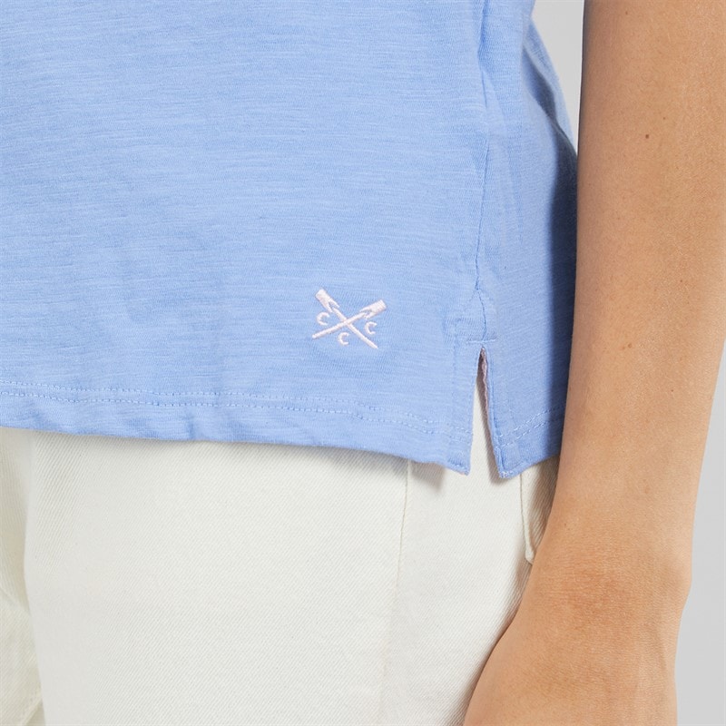 Crew Clothing Womens Short Sleeve Slub T-Shirt Della Robbia Blue - Image 3