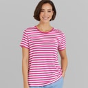 Crew Clothing Womens Modal Blend Striped T-Shirt Rose Violet/White Linen Rose Violet / White Linen