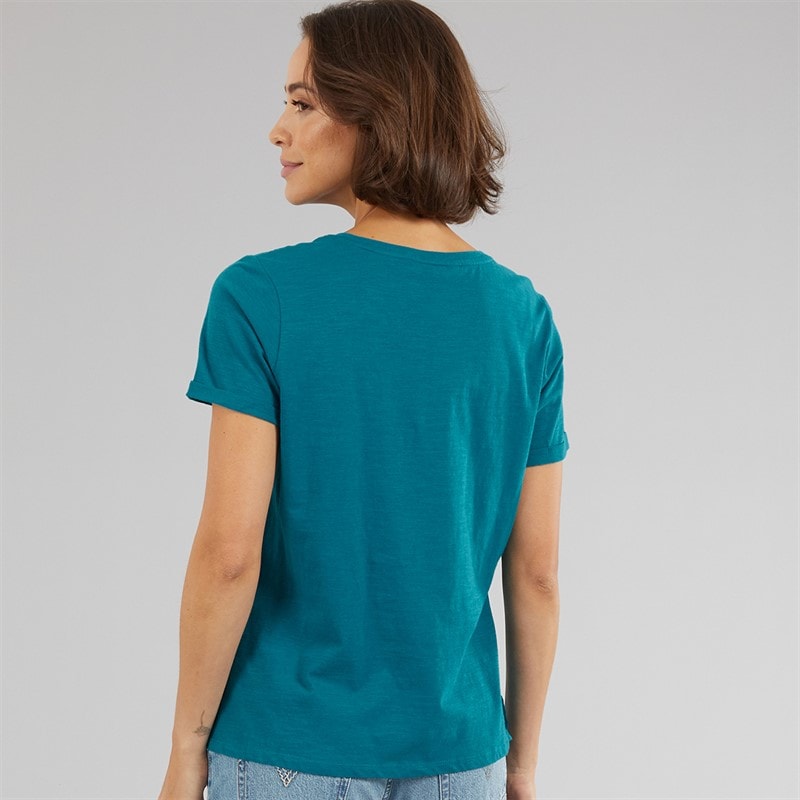 Crew Clothing Womens Short Sleeve Slub T-Shirt Ocean Depths - Image 2