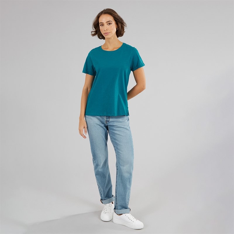 Crew Clothing Womens Short Sleeve Slub T-Shirt Ocean Depths - Image 4