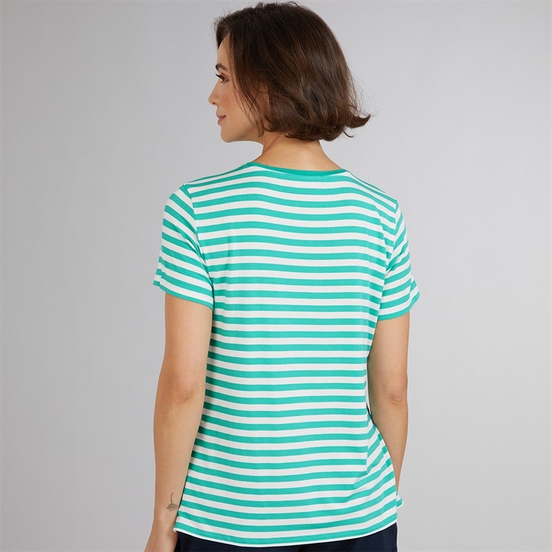 Crew Clothing Womens Modal Blend Striped T-Shirt Waterfall/White Linen Waterfall / White Linen - Image 2