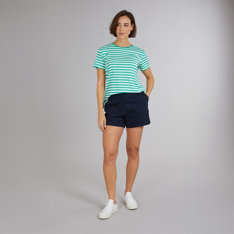 Crew Clothing Womens Modal Blend Striped T-Shirt Waterfall/White Linen Waterfall / White Linen - Image 4