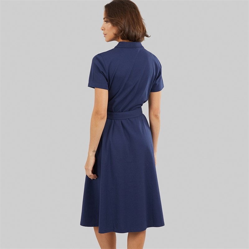 Crew Clothing Womens Fit And Flare Polo Dress Heritage Navy - Image 2