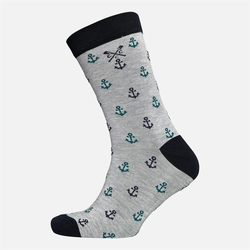 Crew Clothing Mens Three Pack Bamboo Socks Grey/Green/Stripe - Image 2