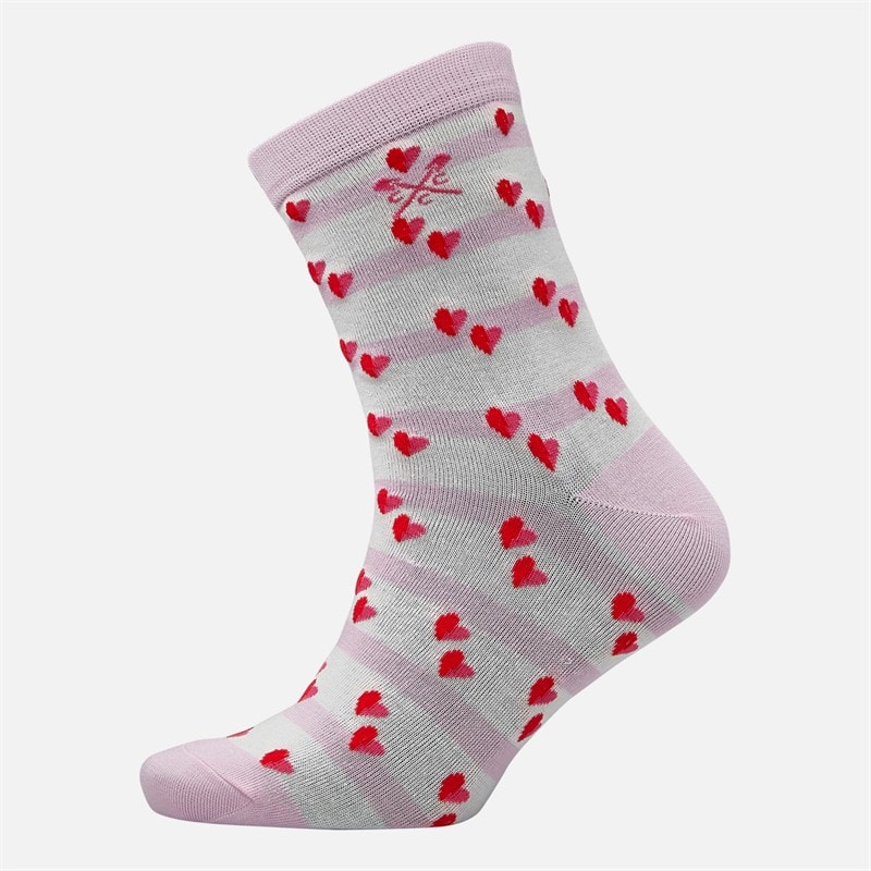Crew Clothing Womens Three Pack Socks Raspberry Sorbet - Image 2
