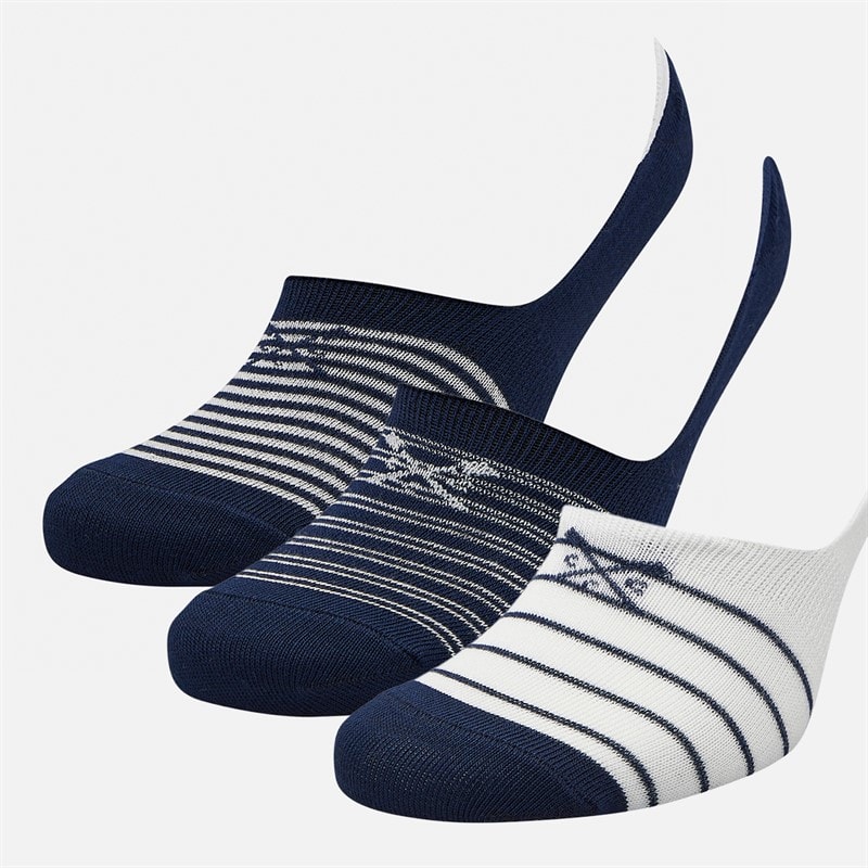 Crew Clothing Womens Three Pack Socks Navy Stripe - Image 2