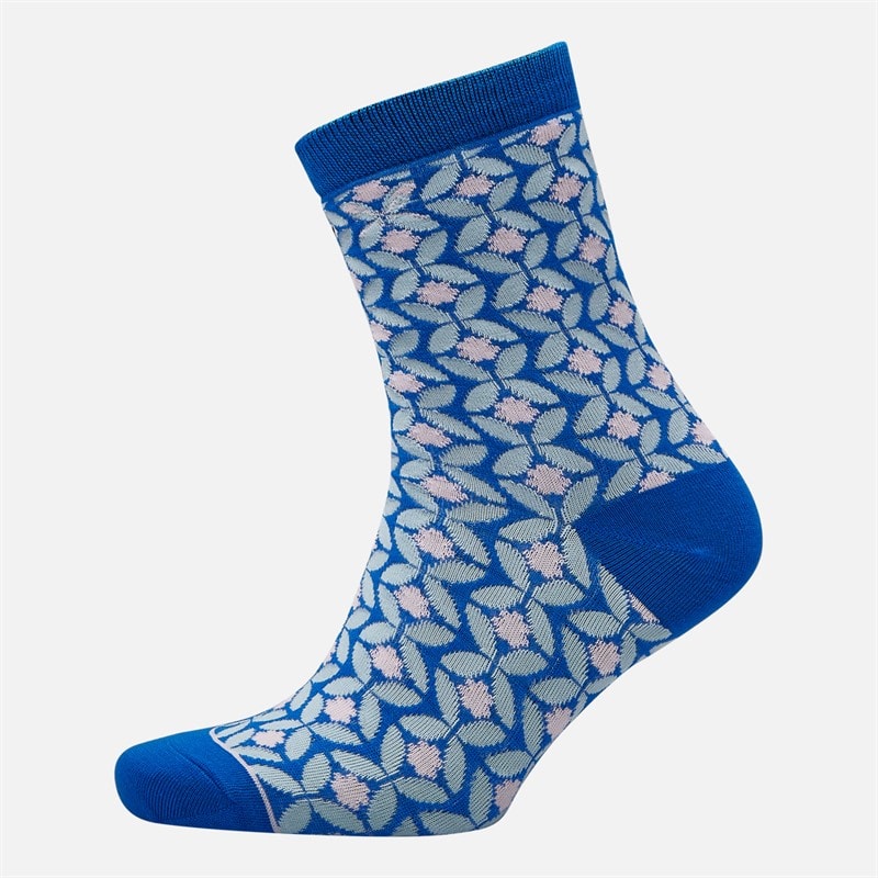 Crew Clothing Womens Three Pack Socks Blues Geo Blues - Image 2