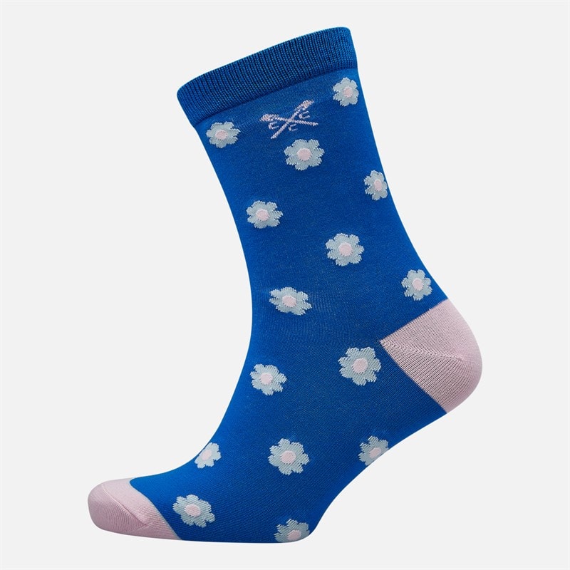 Crew Clothing Womens Three Pack Socks Blues Geo Blues - Image 3