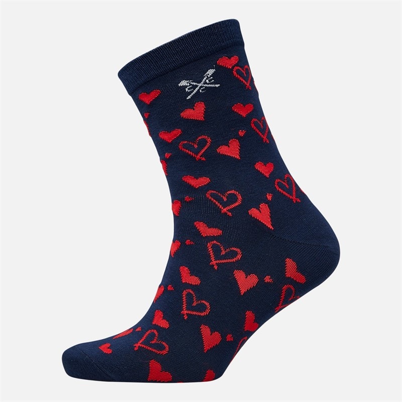 Crew Clothing Womens Three Pack Socks Red Navy White - Image 2