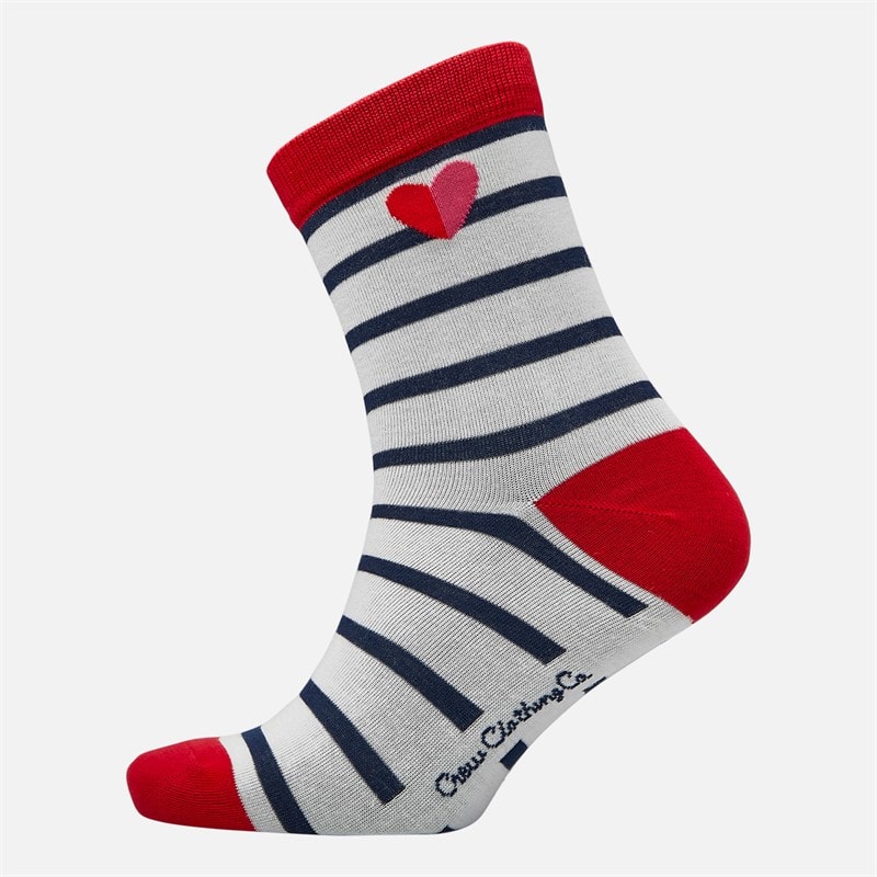 Crew Clothing Womens Three Pack Socks Red Navy White - Image 3