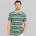 Crew Clothing Mens Stripe Polo Shirt Wasabi/Black/White Linen